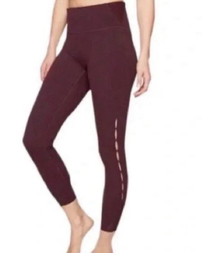 Athleta Womens XS Purple High Rise Mesh Yoga Leggings 7/8 Tight