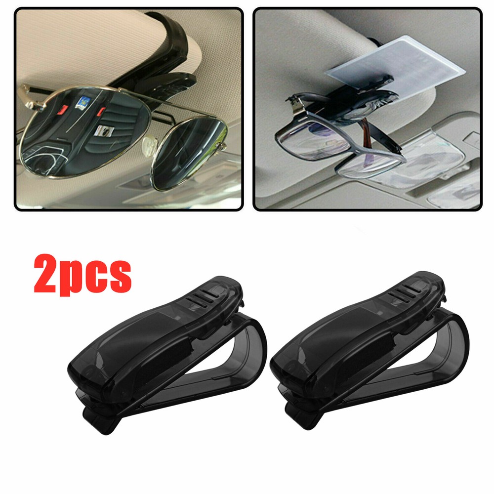 2X Universal Sunglasses Clips Card Ticket Holder Sun Visor Storage Glasses Mount