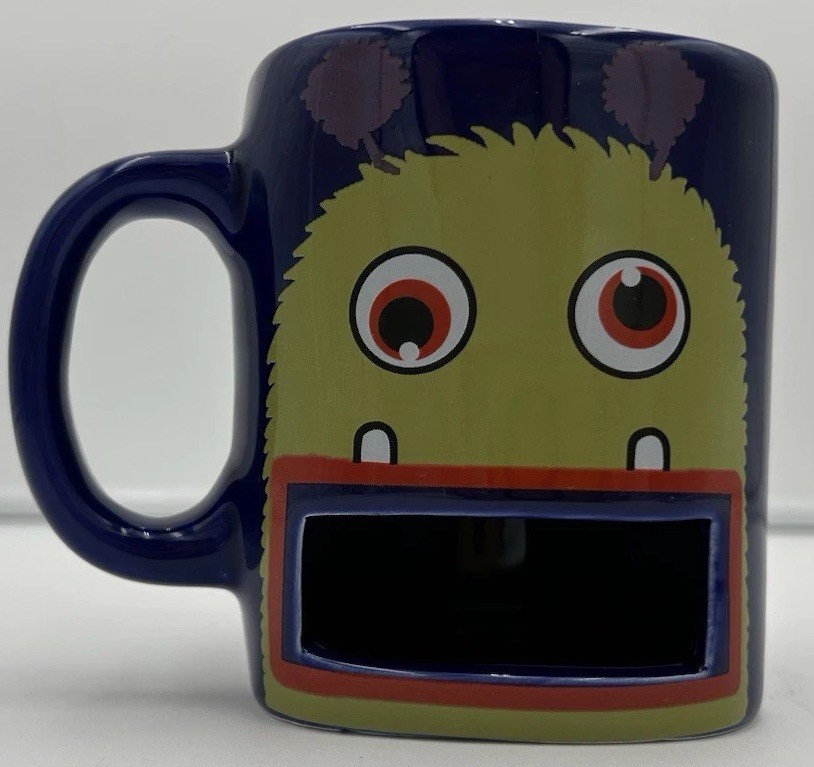 Monster Mouth Cookie Mug with Snack Slot 8oz Cocoa Cup