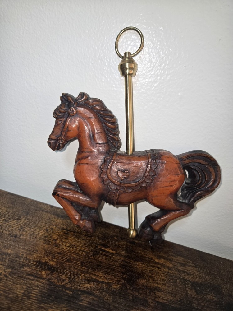 Crowning Touch Collection Wood Carousel Horse Wall Hanging Vintage