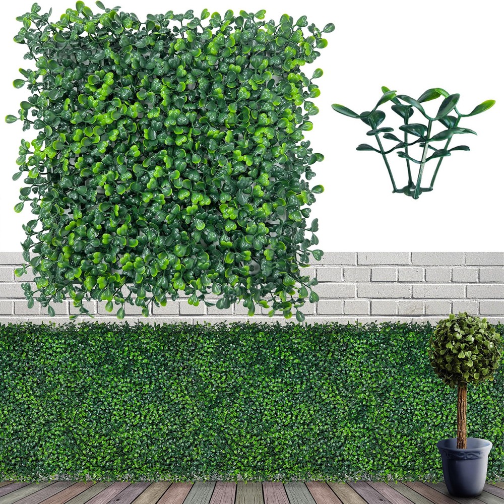 10x10 Artificial Grass Wall Panel Backdrop - UV-Resistant 12-Pack (8.4 sqft) Greenery Decor