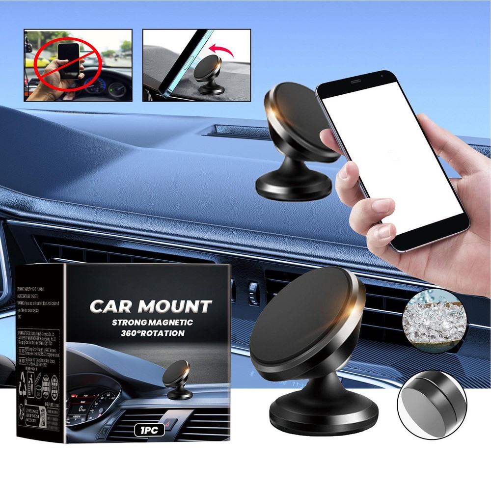 Magnetic Car Phone Holder Bright Secure Mount for Cell Phones