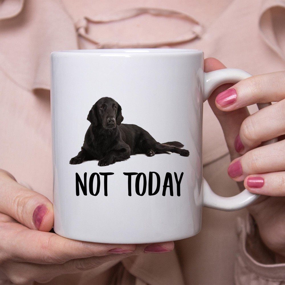 Funny Flat Coated Retriever Not Today Lazy Dog Mug Gift for Dog Moms