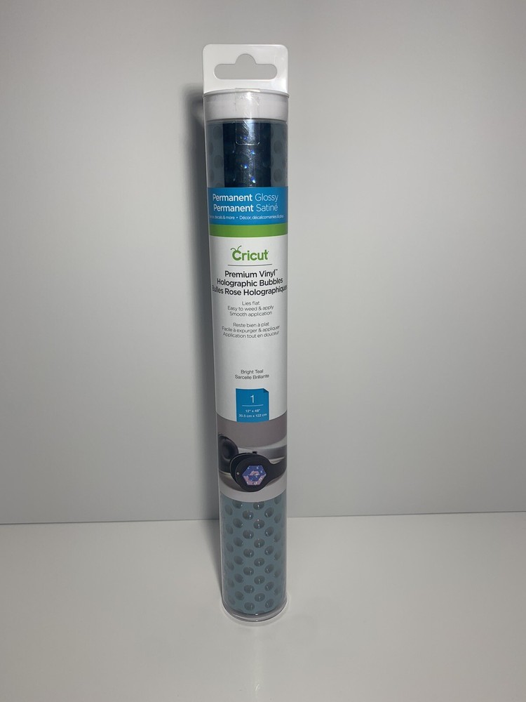 Cricut Premium Permanent Vinyl Holographic Bubbles Teal Crafting