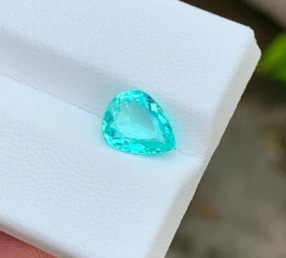 10 Ct+ Certified Natural Neon Blue  Paraiba Tourmaline Pear Cut Gemstone