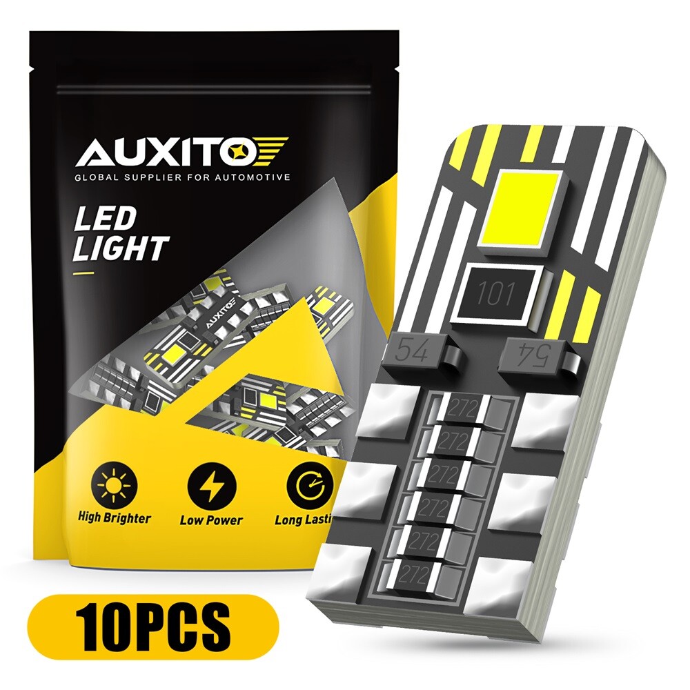 AUXITO T10 194 White LED Side Marker /License Plate /Parking Light Bulbs 10PCS