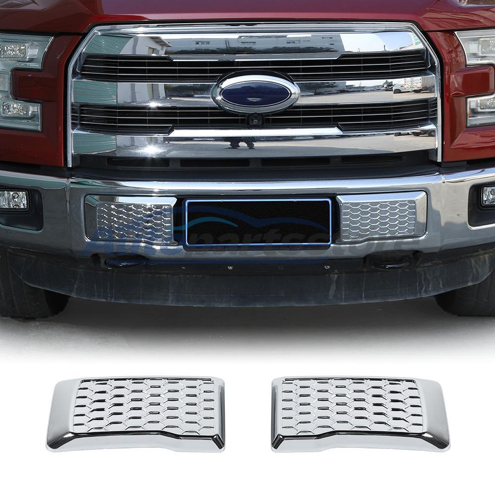 2x Chrome Car Front Bumper Corner Decor Cover Trim For Ford F150 F-150 2015-2020