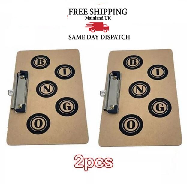 2 x LUCKY CHARM BINGO BOARD WITH CLIP - NEW CHRISTMAS GIFT XMAS UK