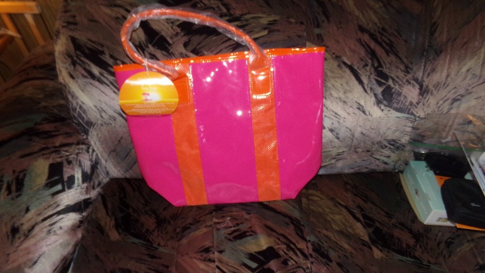 Elizabeth Arden Pink & Orange Large Tote Bag 18x15x5 New
