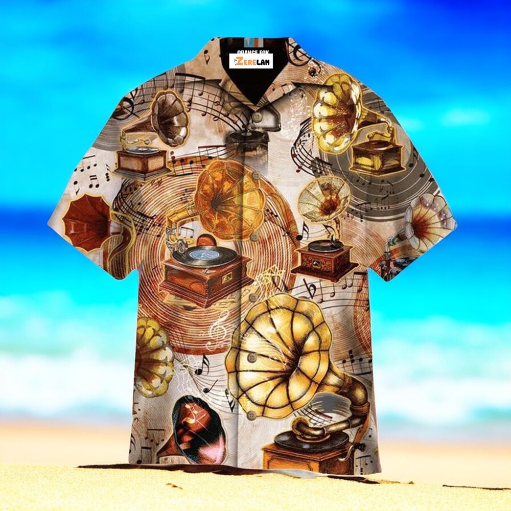 Discover the Gramophone Vinyl Records Hawaiian Shirt Design