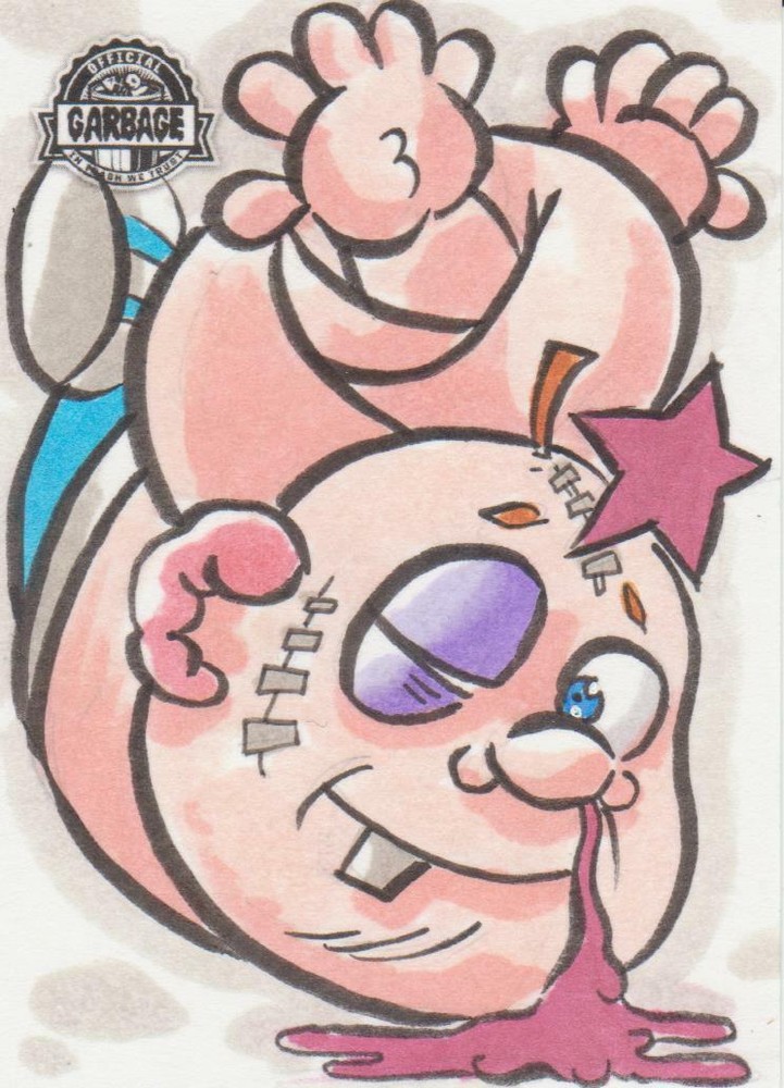 2021 Topps Garbage Pail Kids Krashers 2 El Smetcho Sketch Card Drew Blood GPK Rare Collectible