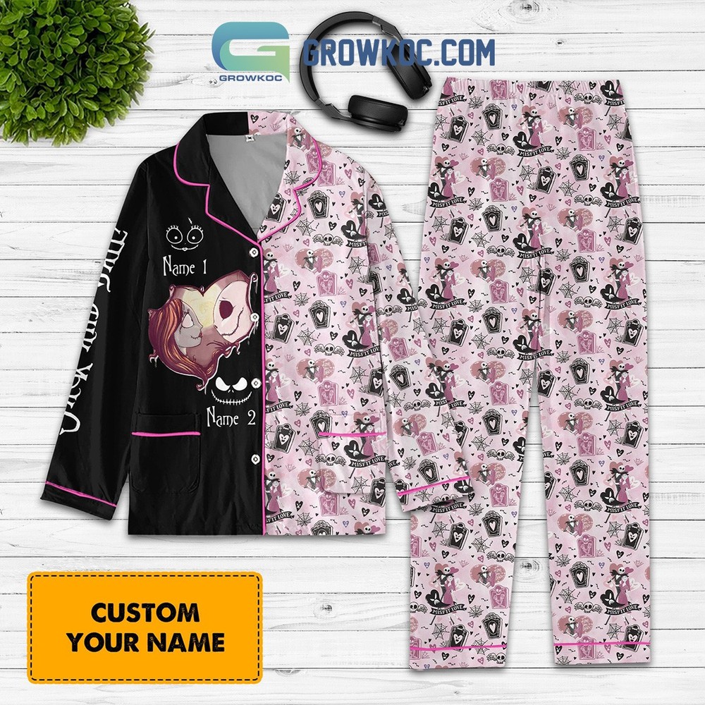 The Night Before Christmas Jack Sally Personalized Polyester Pajamas Set