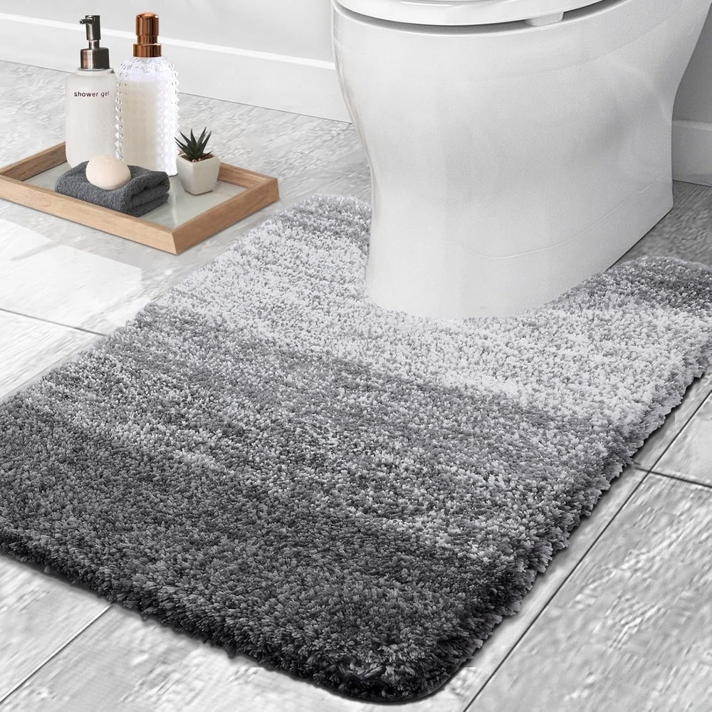 Luxury W&U U-Shaped Toilet Rug 24x20 Super Soft Bath Mat