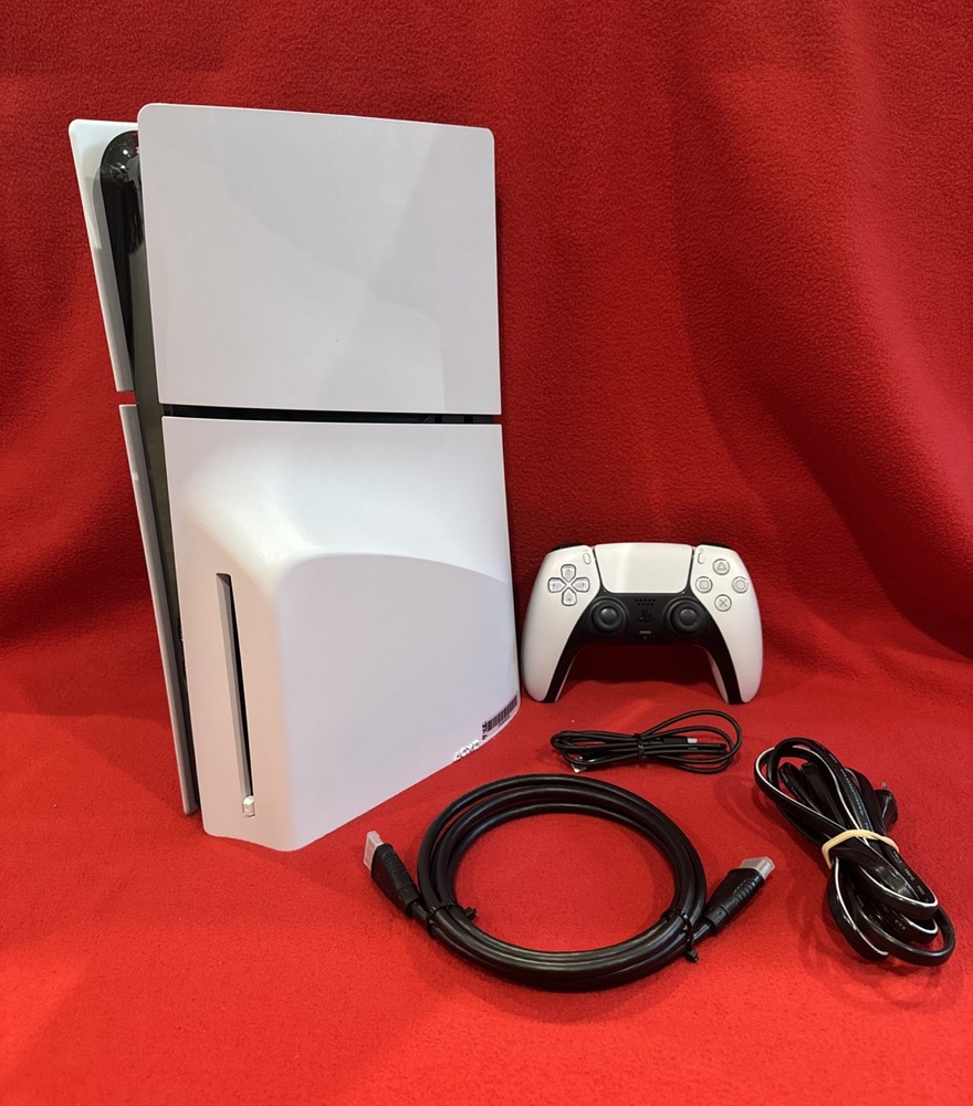 Sony PlayStation 5 Slim Disc PS5 1TB 8K Console +DualSense Controller Cords Game
