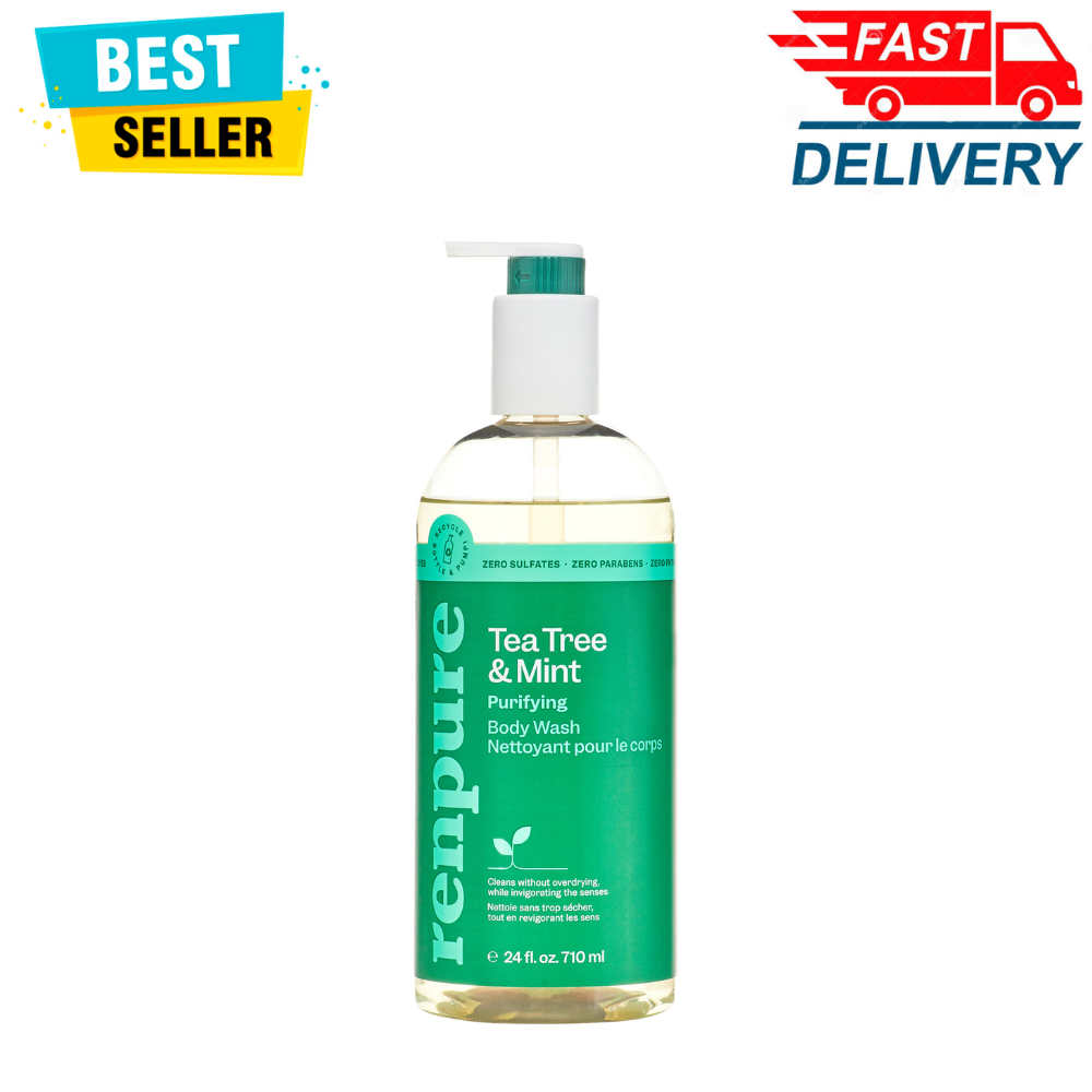 Renpure Tea Tree & Mint Purifying Body Wash for All Skin Types, 24 fl oz, 1 Pack