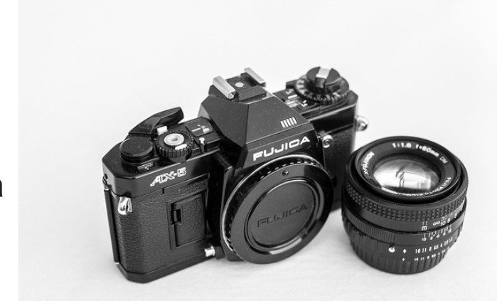 Fujica AX-5 35mm SLR camera from the early 1980s by Fuji