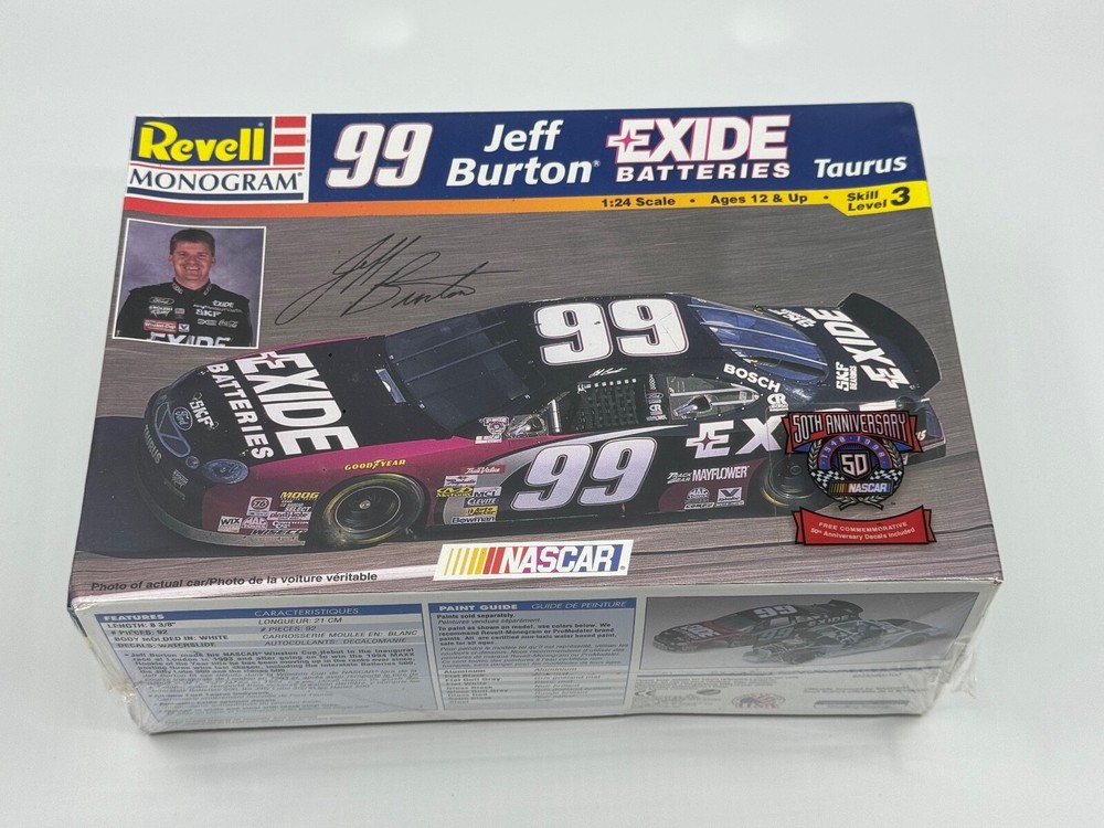 Revell Monogram 99 Jeff Burton Exide Batteries Model Kit 1:24 Scale Seal