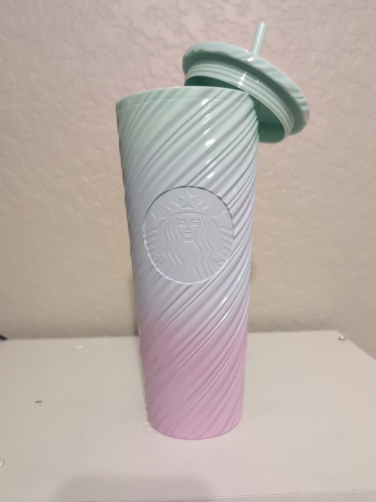 Starbucks Tumbler Cold Cup Spring Ombre Swirl Multi Color Venti 24oz New