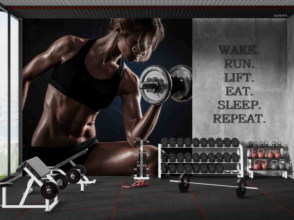 3D Gym Women Fitness Sports Wall Murals Wallpaper Murals Wall Sticker 15
