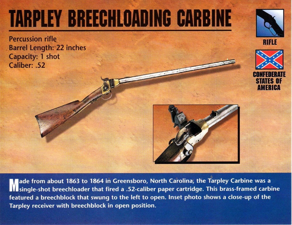 Tarpley Breechloading Carbine Rifle Classic Firearms Photo Card u