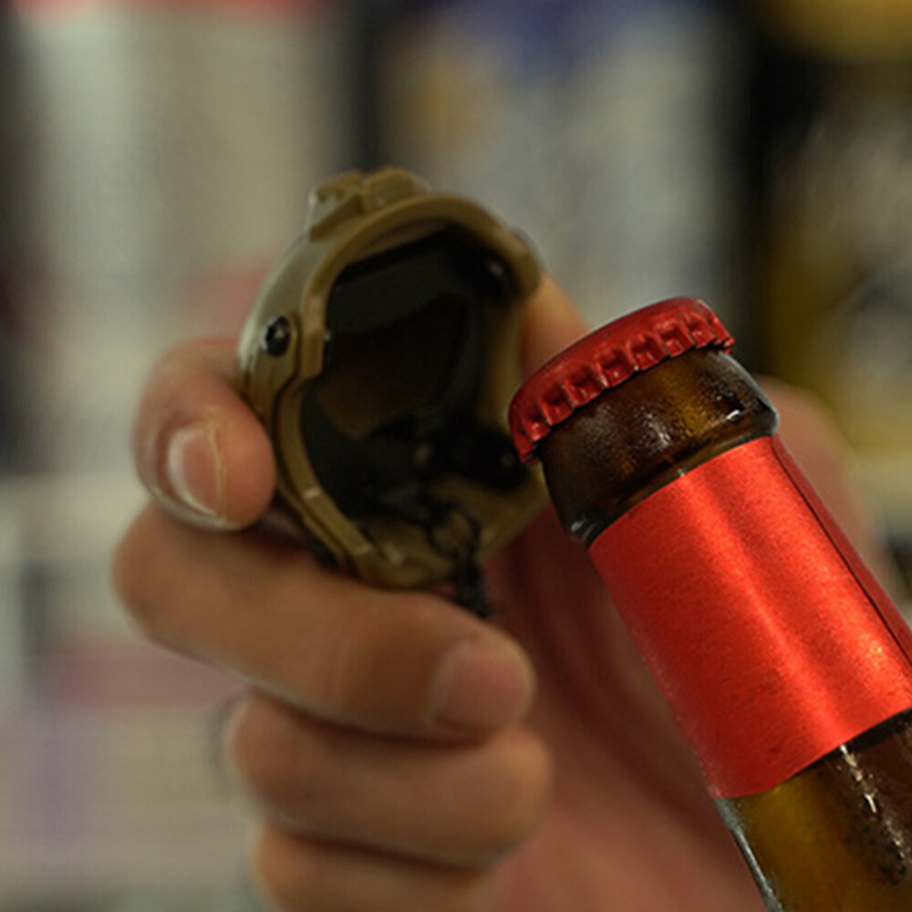Helmet-Shaped Bottle Opener Keychain for Beer Backpack or Keyring  