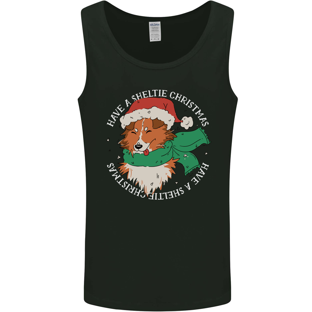 Sheltie Dog Christmas Mens Vest Tank Top