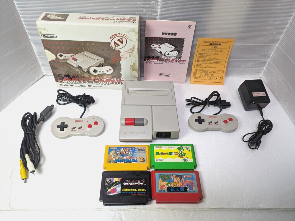 New Famicom Console AV NES HVC-101  Super mario bros 3 Japan Box Manual