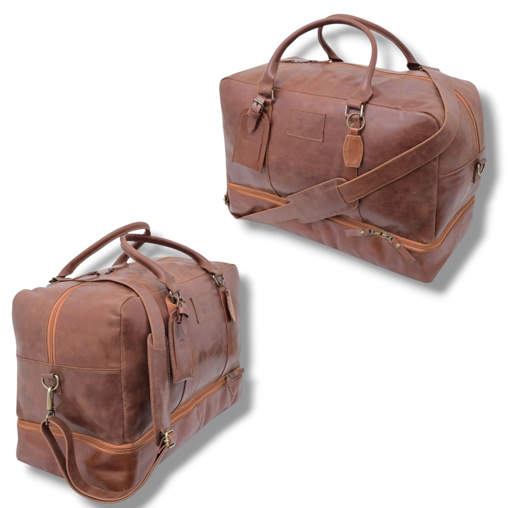 Leather Genuine Travel Bag Duffle Gym Men Rustic Luggage Overnight Weekend Bag