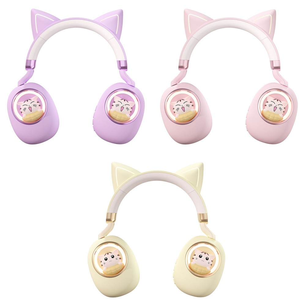 Back To School Gift Cat Ear Headset  Kids Headphone Volume Limited 85dB-image