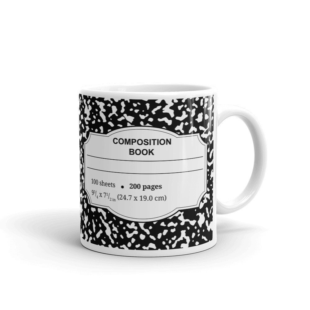 Composition Book Woman Teacher Coffee Tea Ceramic Mug Office Work Cup Gift