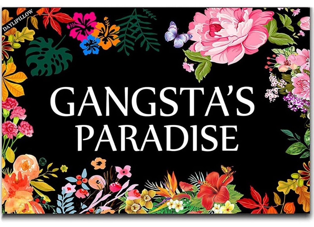 Funny Gangsta's Paradise Welcome Rug 23.6 x 15.7 Indoor Outdoor Doormat