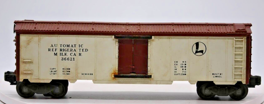 Lionel 36621 O Gauge 1:48 Refrigerated Milk Car Boxcar Train