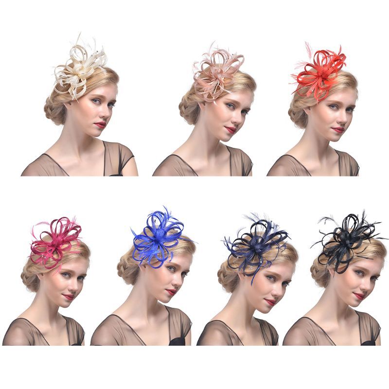 Elegant Wedding Bridal Fascinator Hat with Flowers for Women and Girls