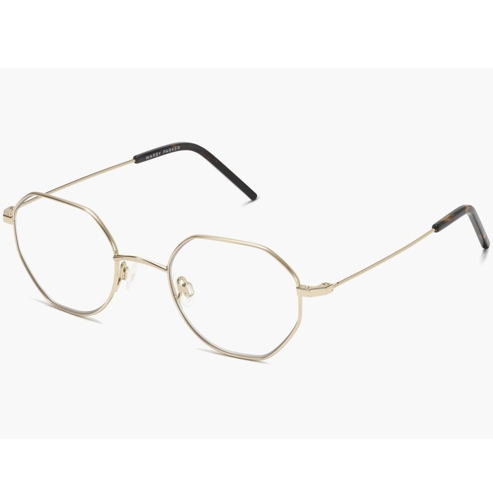 Warby Parker Dupree Polished Gold Eyeglasses Stylish Frame