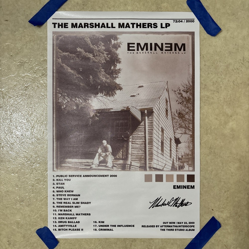 Eminem Slim Shady ✅ Hip Hop Rap Music ✅ Poster Wall Art Print Decor ✅ 12x18 inch