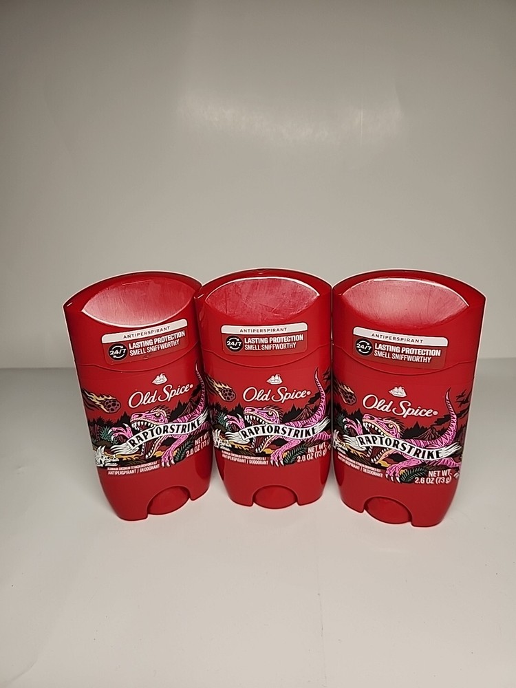 Old Spice Antiperspirant and Deodorant Stick for Men Raptorstrike 2.6oz Lot of 3