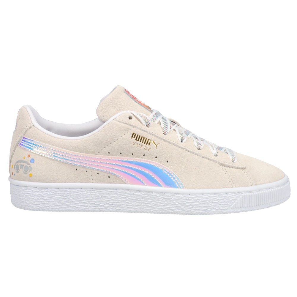 PUMA PolkaDot Man X Classic Iridescent Suede Mens Beige Casual Sneakers