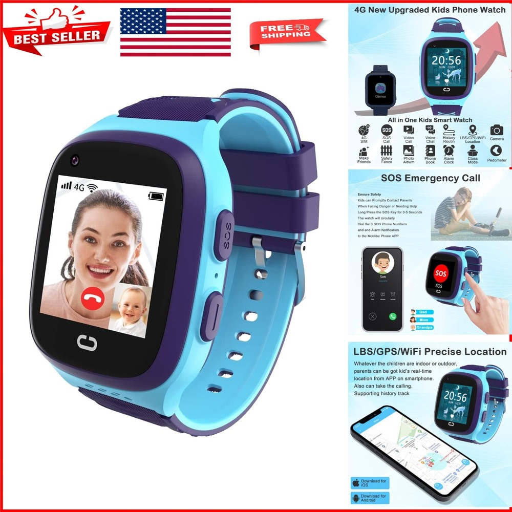 Multi-Functional Kids GPS Tracker Smart Watch with Emergency SOS & Video Call