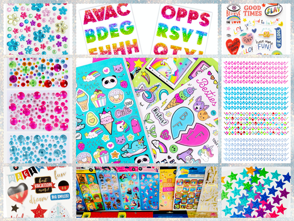 600 Stickers Puffy Glitter Pop Up Foil Metallic Laser Glossy Vinyl - All Types