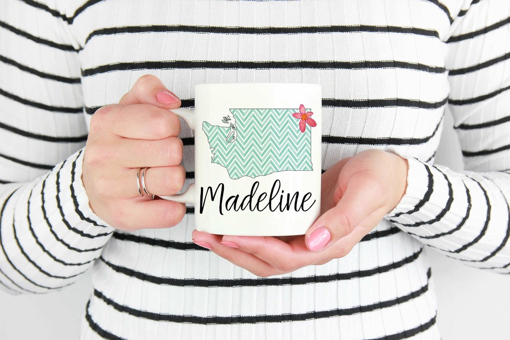 Custom Home State Mug Custom Washington Mug Washington Mugs Custom State Mug