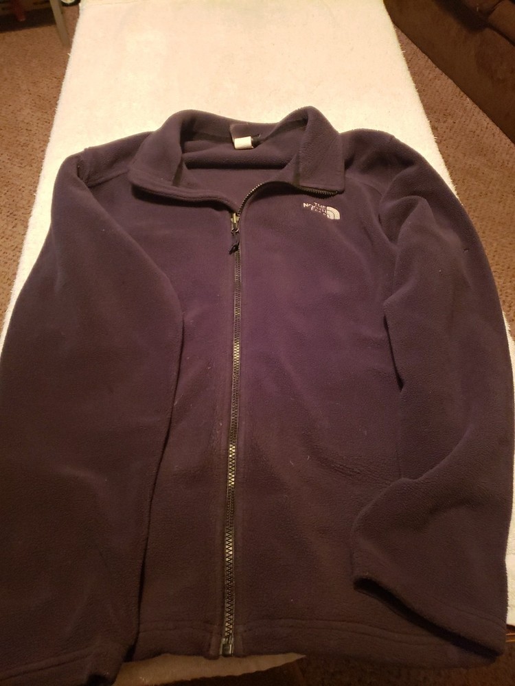 north face fleece jacket mens large Black Zip Up