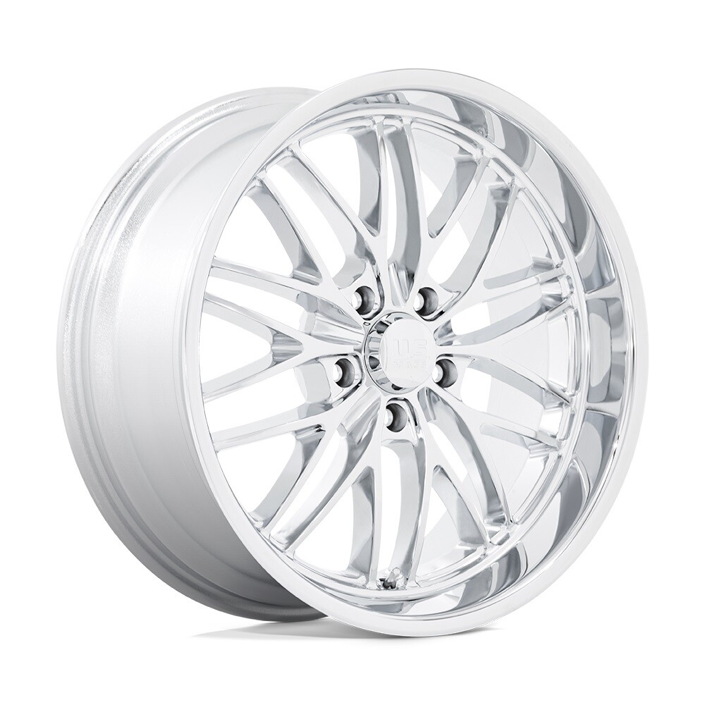22x9 +15 F, 22x10.5 +0 R, US Mag U140 Santa Cruz 5x5.0 Chrome Wheels (Set of 4)