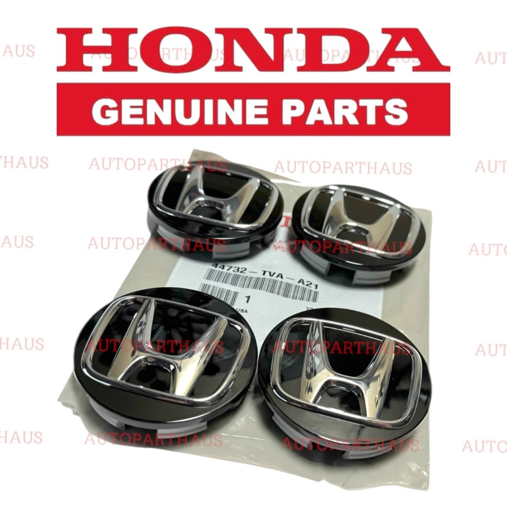 18 - 25 HONDA ACCORD SPORT WHEEL CENTER CAP BLACK/CHROME SET OF 4  OEM NEW