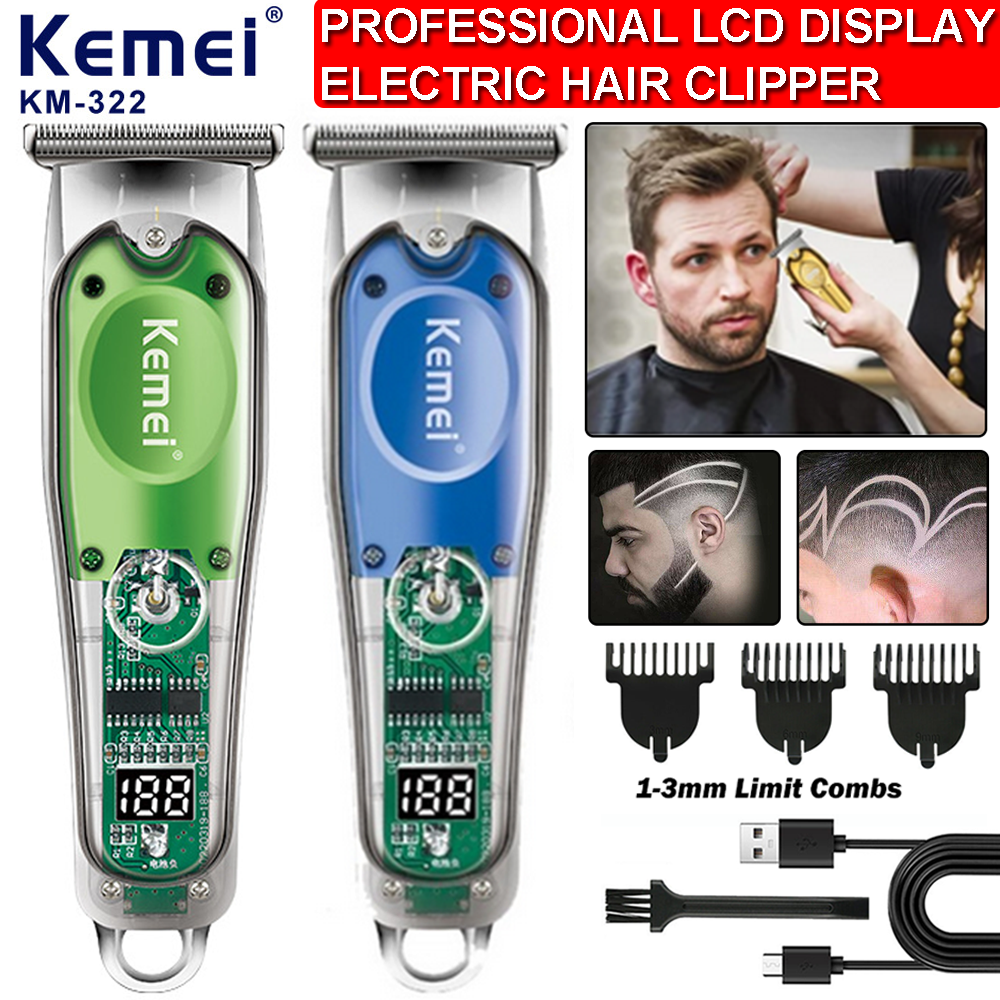 Kemei 0.00MM Hair Trimmer Clippers Rechargeable Cordless Hair Cutting Machine US