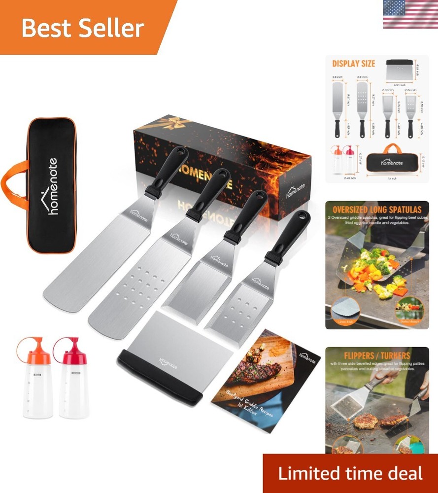 8-Piece Heavy Duty Griddle Kit with Spatulas Scraper and Accessories