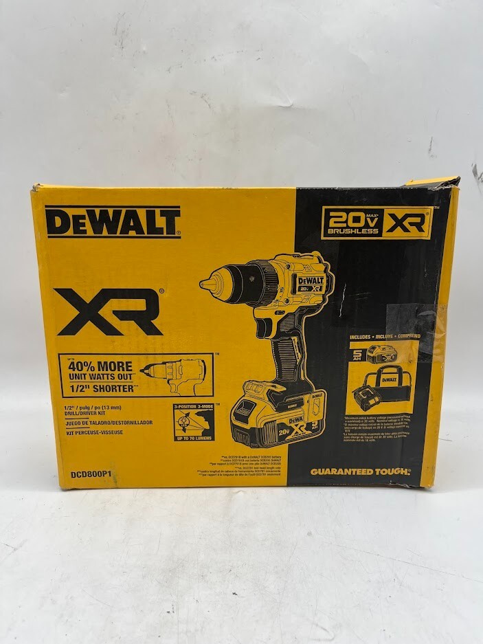 DEWALT 20V MAX XR Cordless 1/2-Inch Compact Drill/Driver Kit
