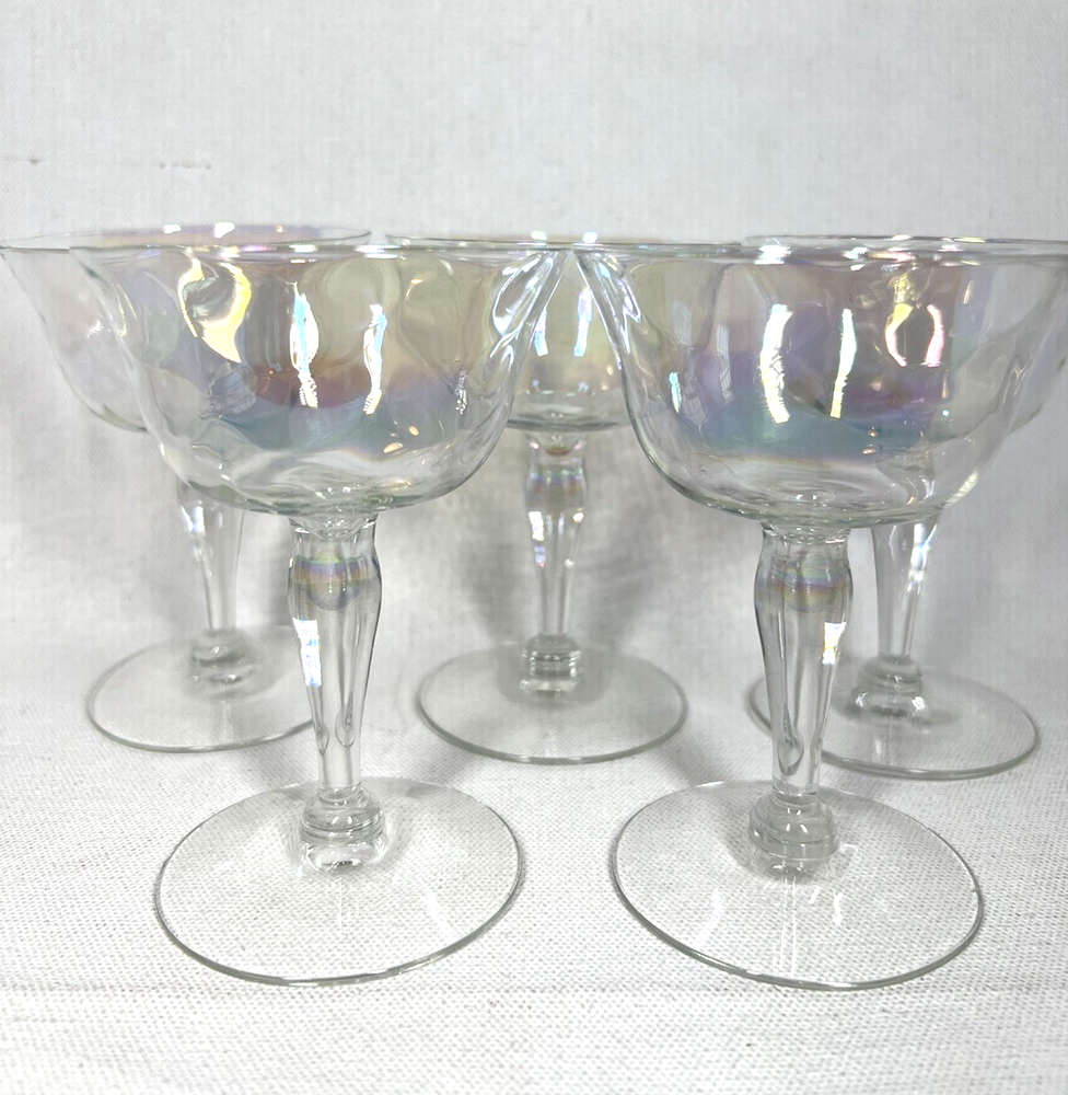 Iridescent Luster Cocktail coupe west Virginia Glass (set of 5) 4 3/8