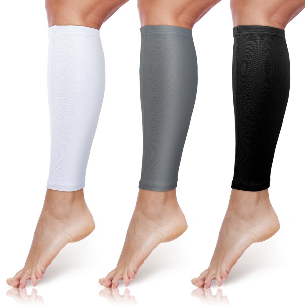 3 Pairs Calf Compression Sleeves Men Women Football Leg Sleeve X-Large