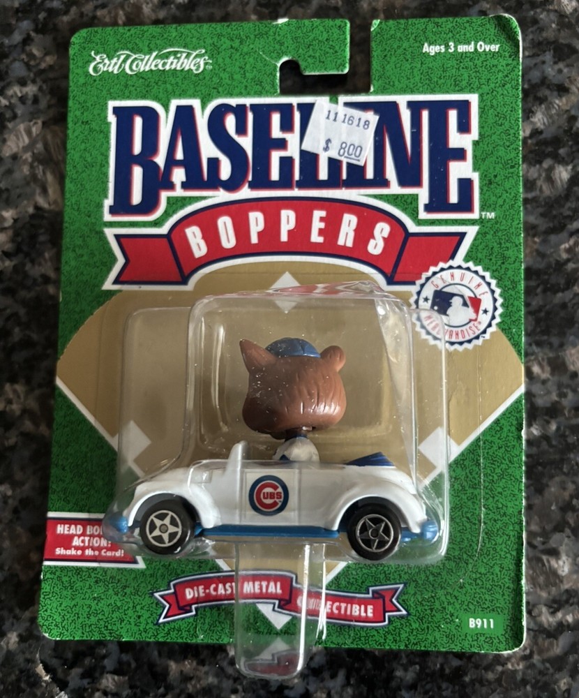 Baseline Boppers - Chicago Cubs Mascot Die-Cast Metal Collectible Car 1994 (New)