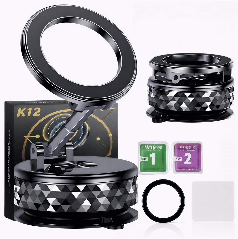 Magnetic Car Phone Holder 360° Suction Cup Dash Windshield Mount